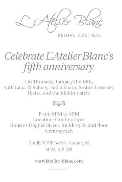 L Atelier Blanc 5th Anniversary